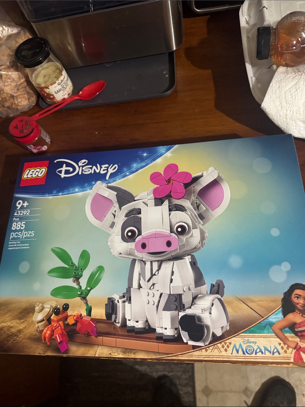 Disney LEGO Pua Brick Figure in Gray, Pink and White